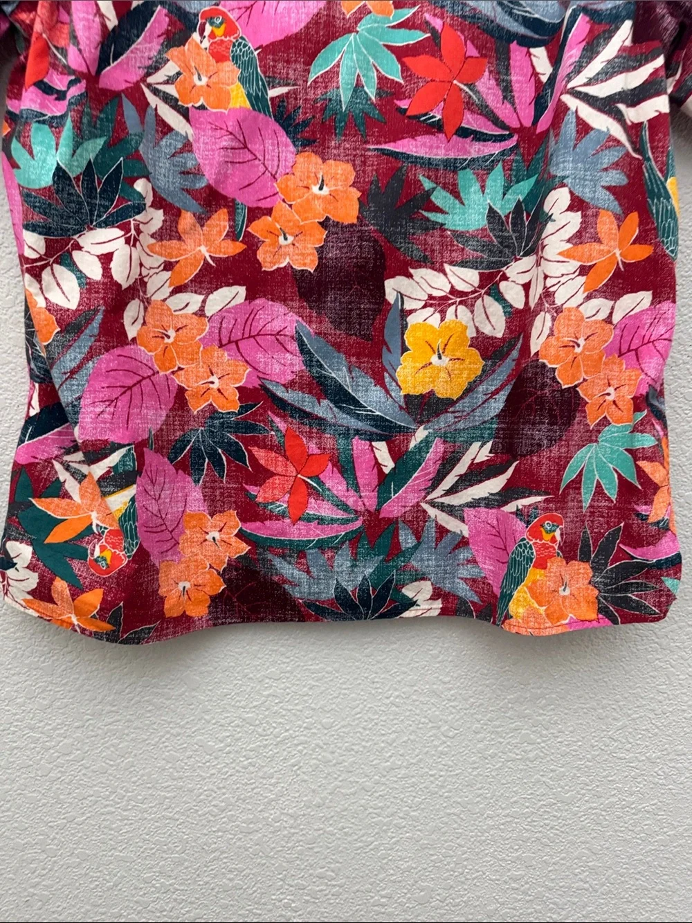 Old Navy Resort Shirt Slim Short Sleeve Button Front Camp Floral Print Size XL
